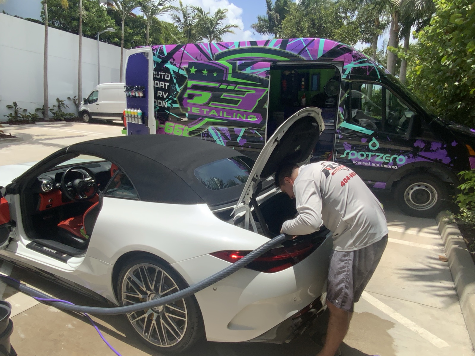 Mobile detailing at a home